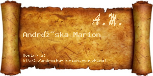 Andráska Marion névjegykártya